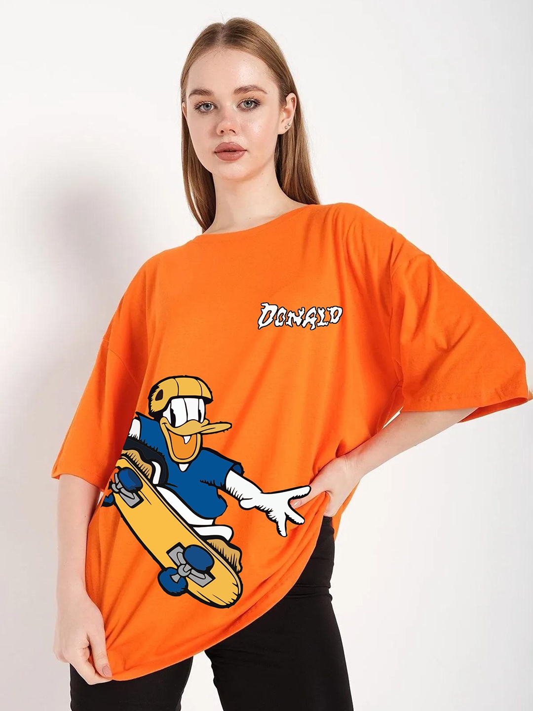 

RAYACLOSET Women Printed T-shirt, Orange
