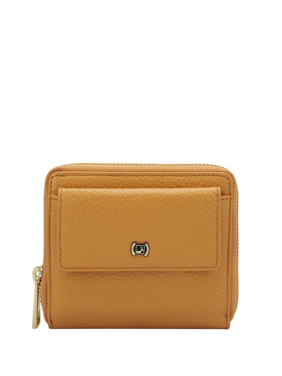 

Da Milano Women Leather Zip Around Wallet, Orange