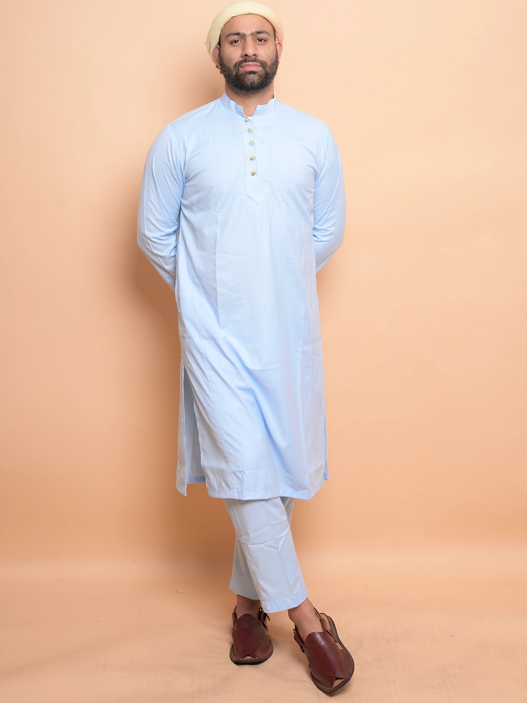 

Baraqah Men Regular Kurta with Trousers, Blue