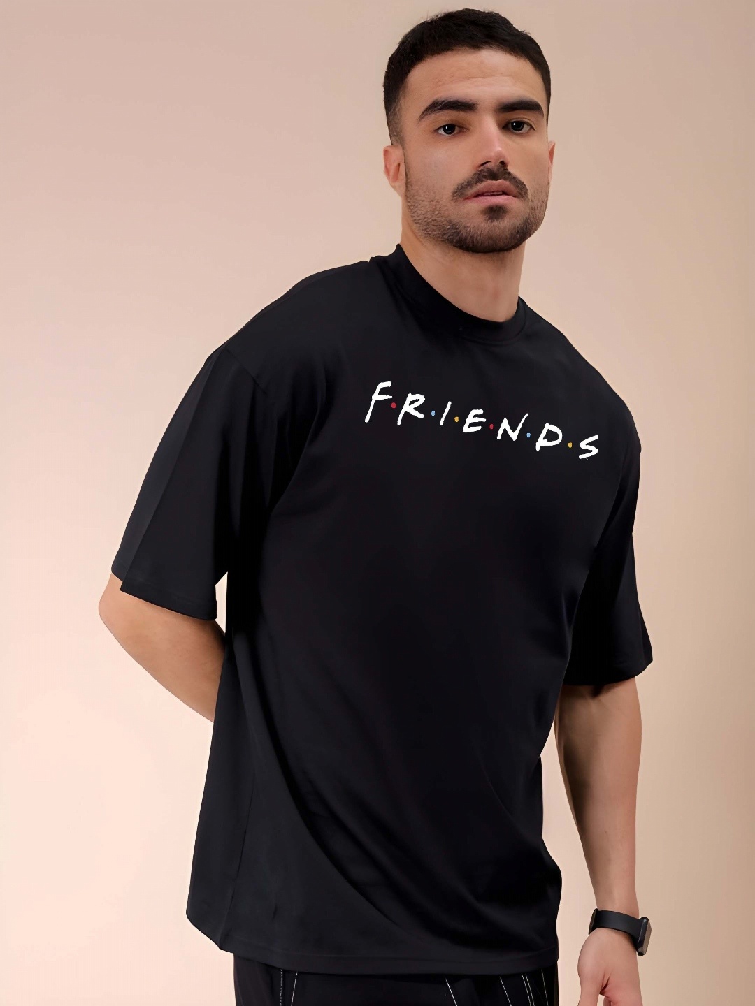 

KAIDO Men Drop-Shoulder Sleeves T-shirt, Black