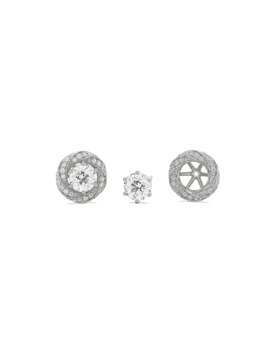 

Emori 0.50 CT Swirl Detachable Diamond Studs, White