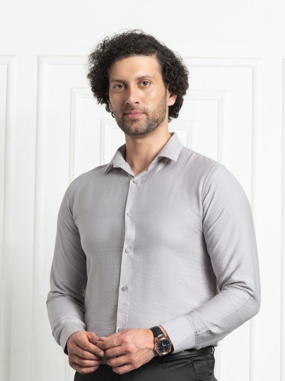 

FILO HEVIS Men Classic Opaque Casual Shirt, Grey