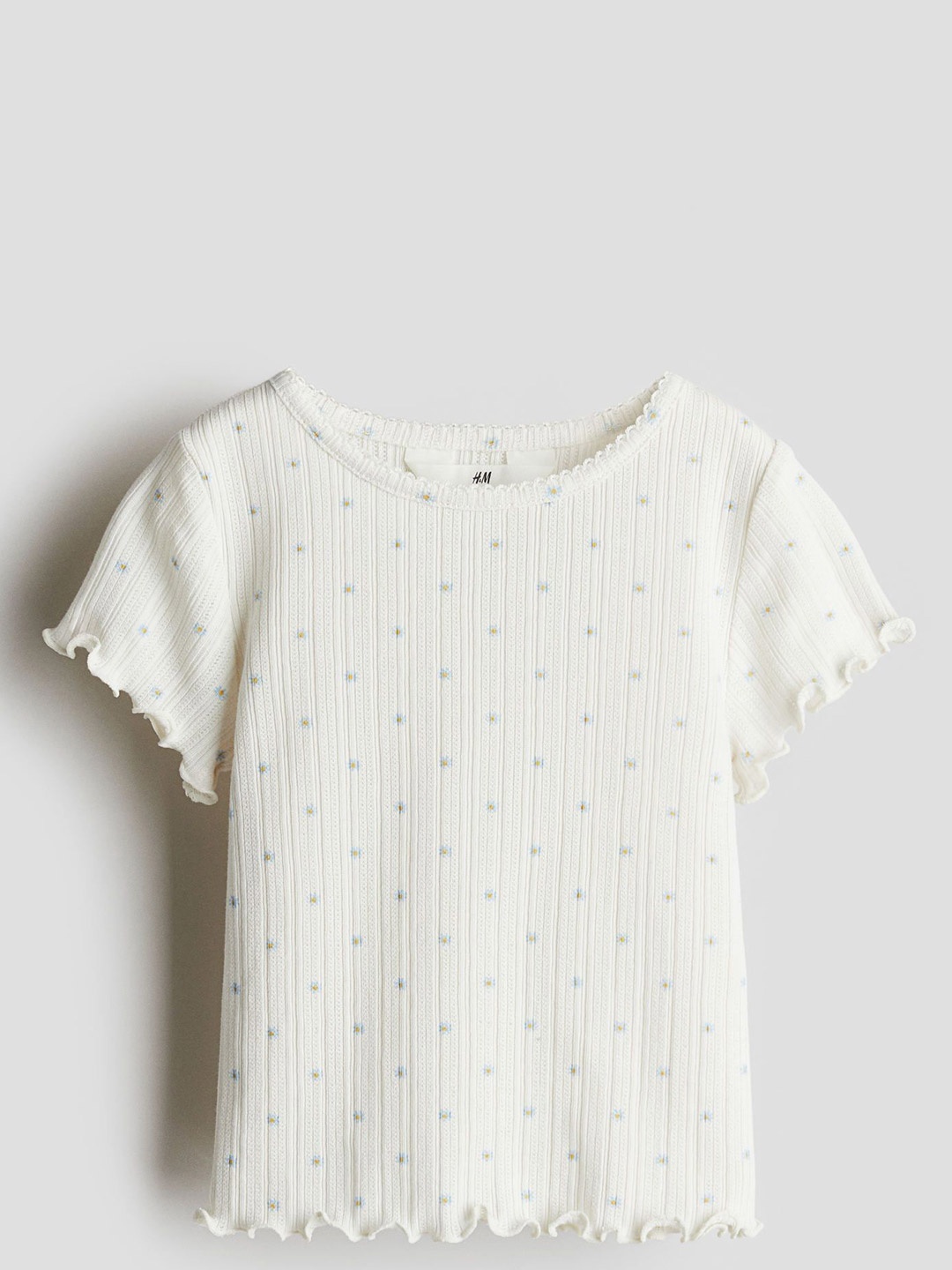 

H&M Pointelle Top, White