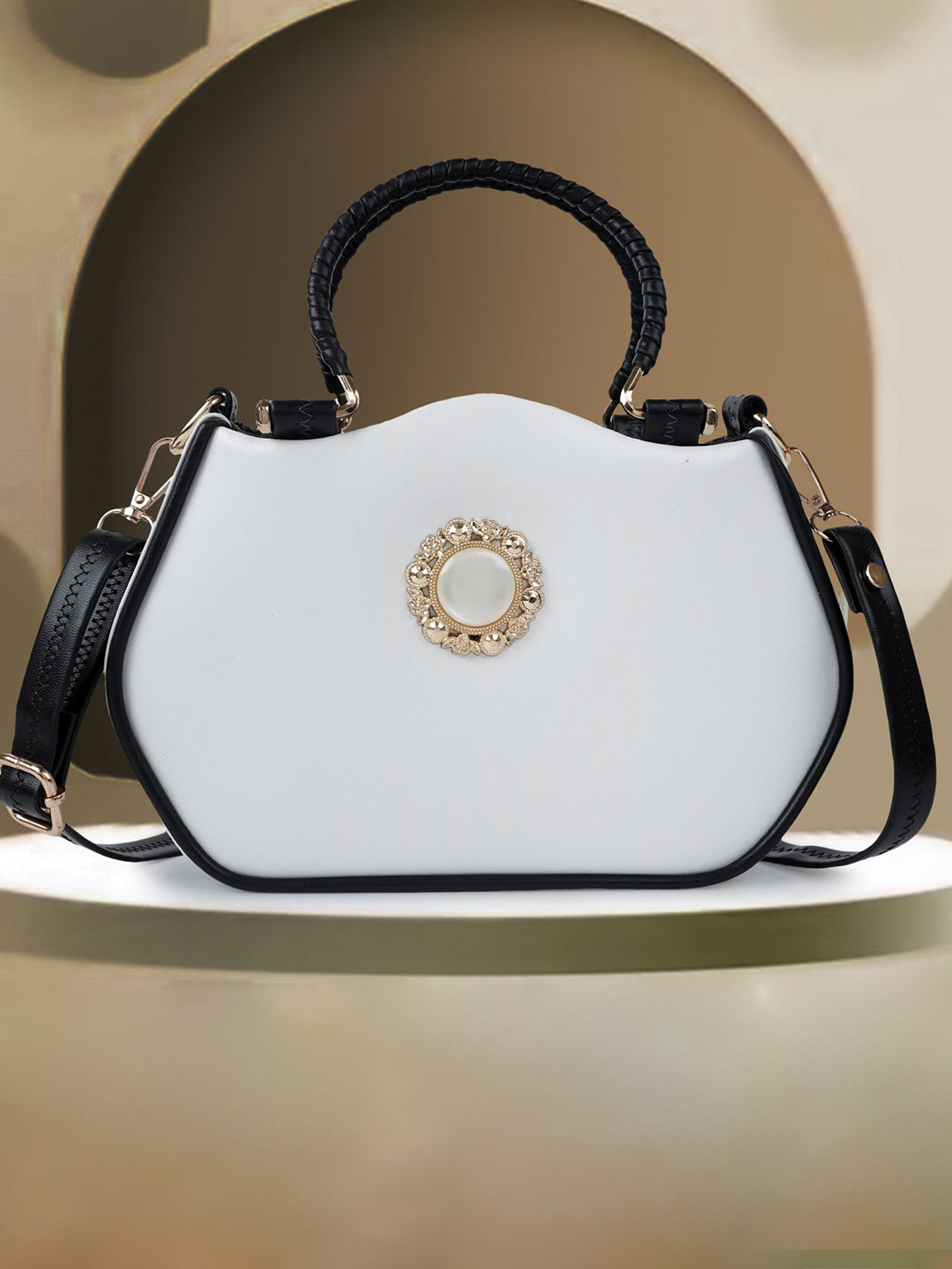 

ROLEXO Structured Sling Bag, White