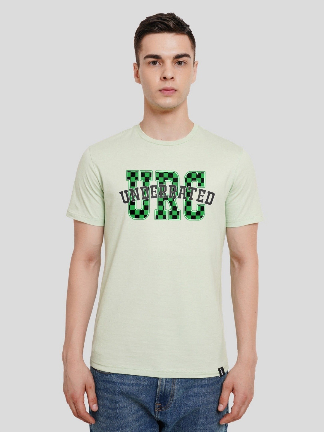 

Underrated Club Men Typography Printed Bio Finish Applique T-shirt, Green