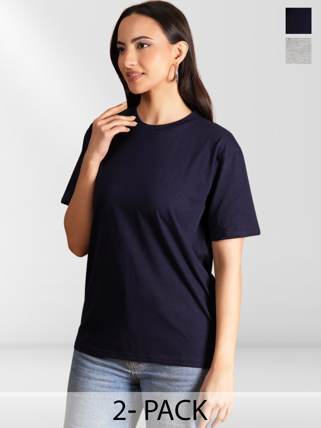

Metronaut Women 2 Printed Applique T-shirt, Multi