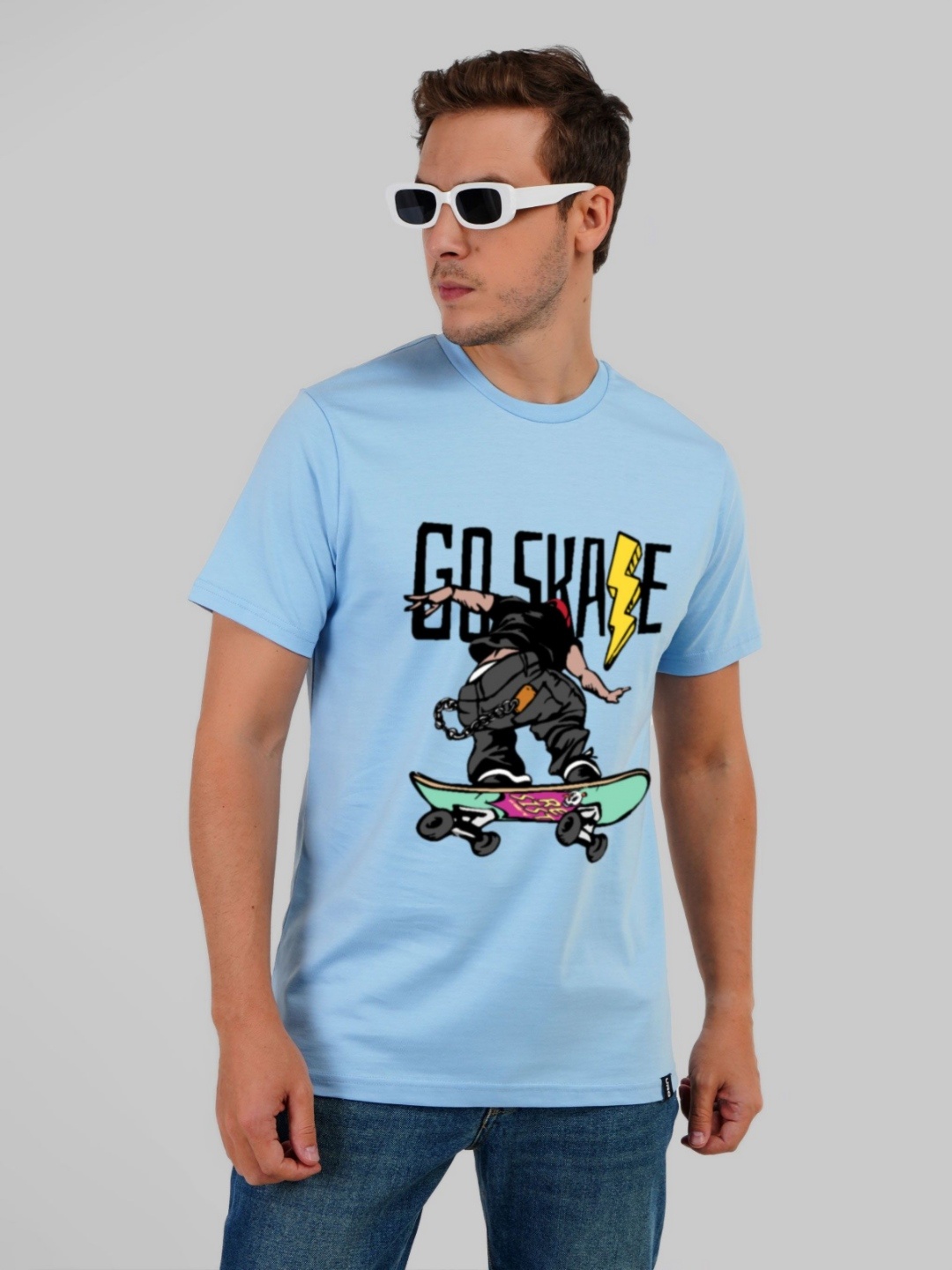 

Underrated Club Men Printed Bio Finish T-shirt, Blue