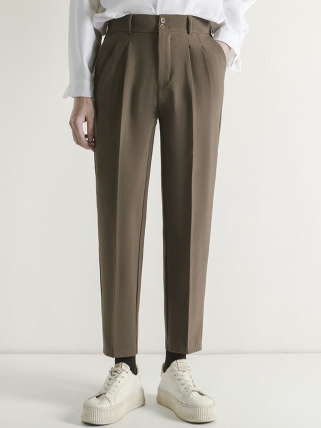 

StyleCast x Revolte Men Easy Wash Trousers, Brown