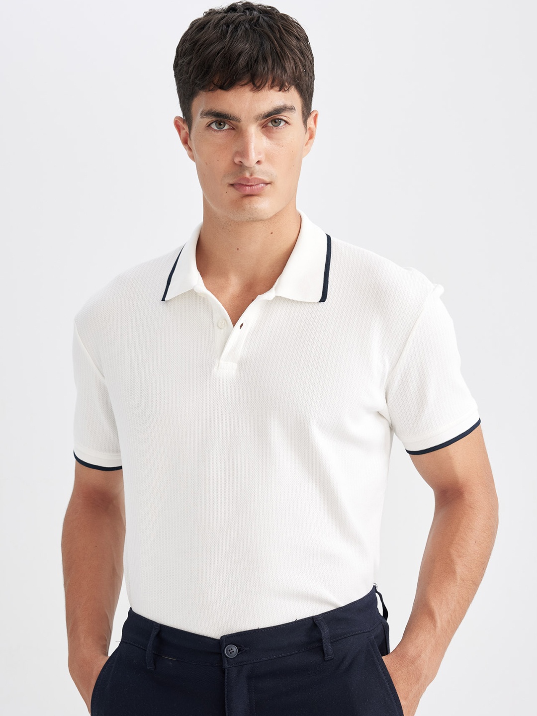 

DeFacto Men Polo Collar Pockets T-shirt, Na