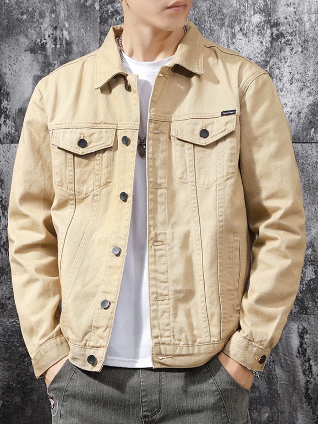 

StyleCast x Revolte Men Open Front Jacket, Khaki
