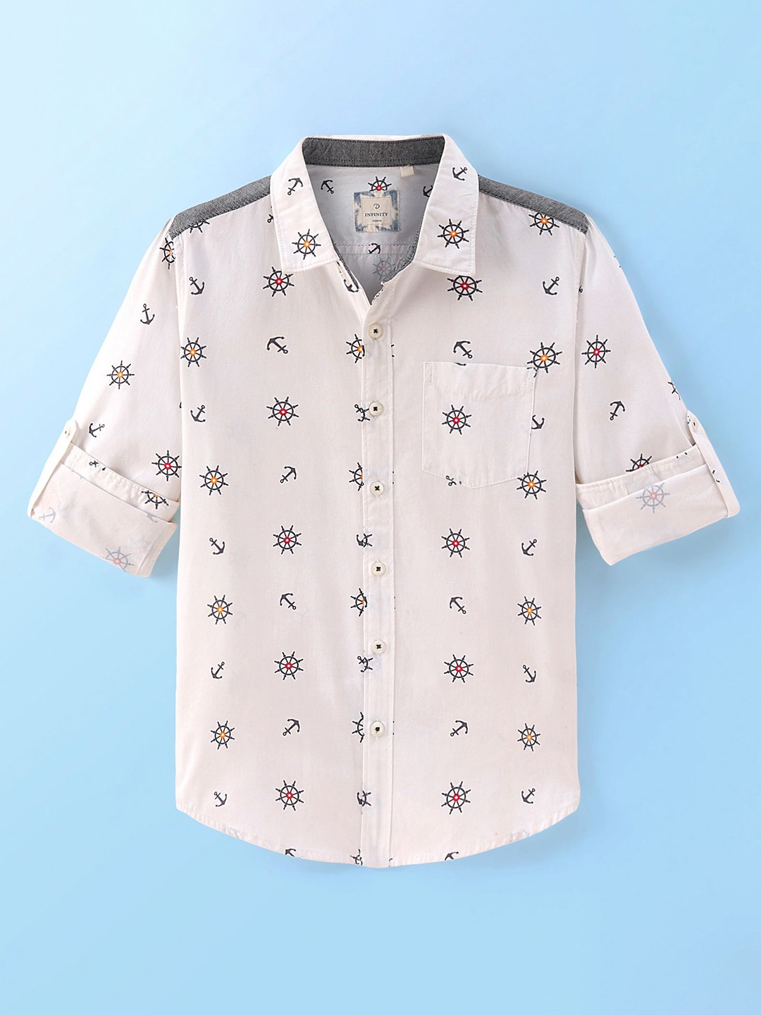 

Infinity Boys Opaque Printed Casual Shirt, White