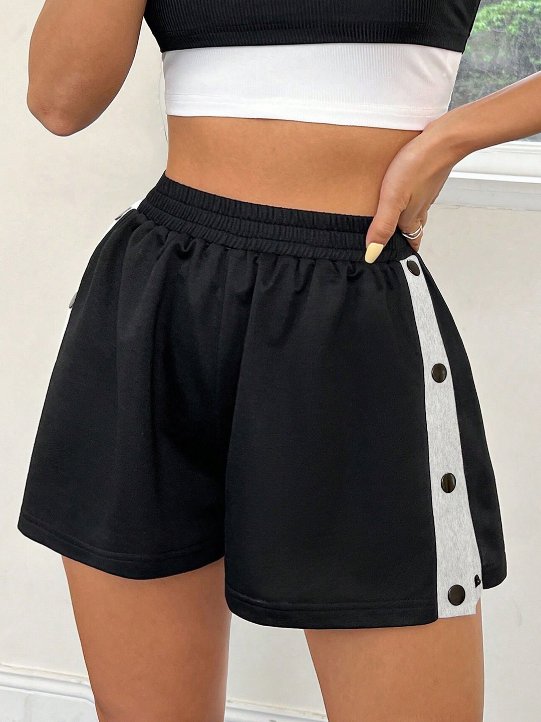 

BAESD Women High-Rise Training or Gym Hot Pants Shorts, Black