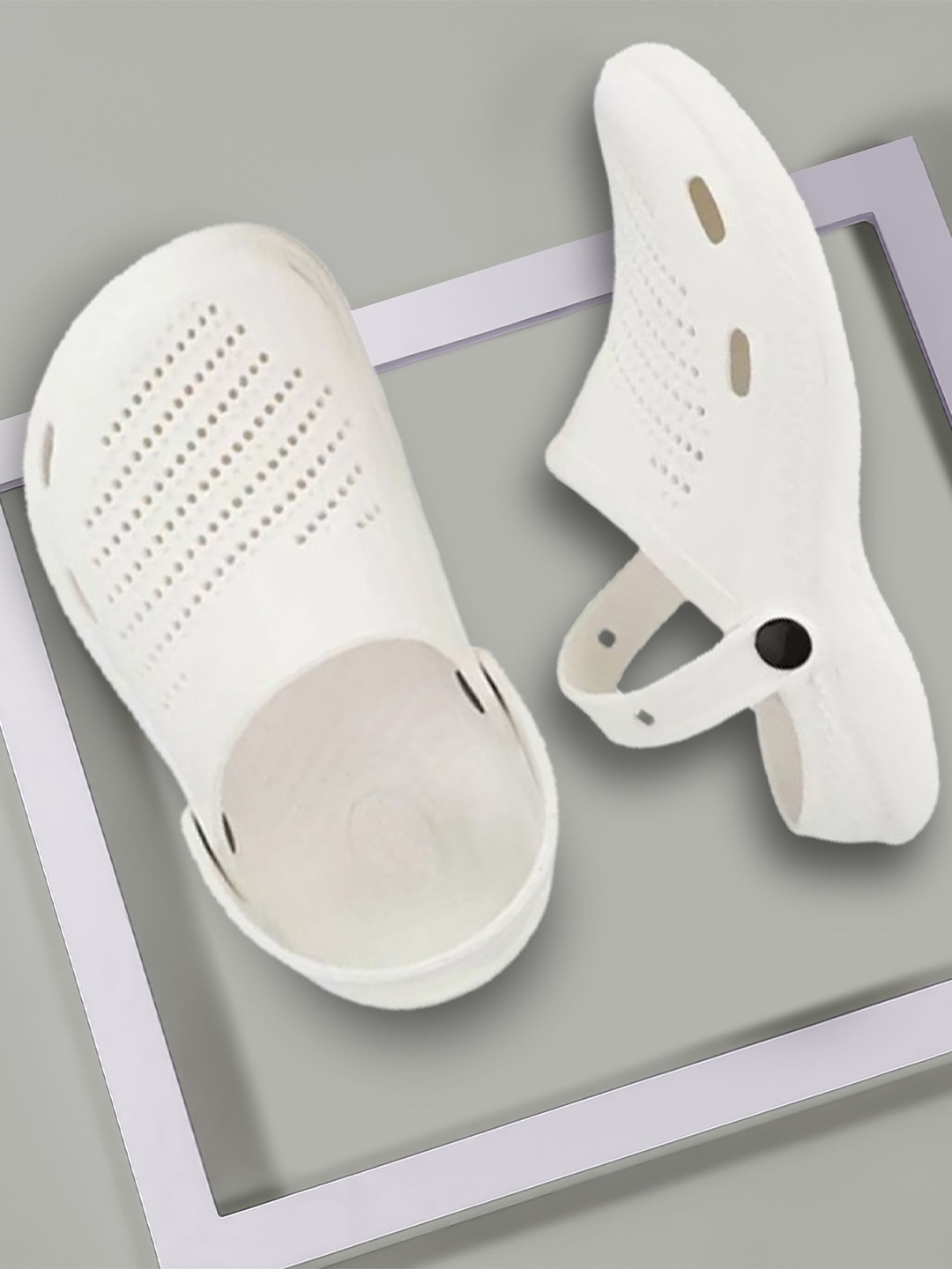 

BERSACHE Men Clogs, White