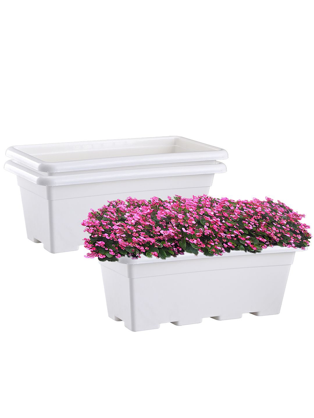

Kuber Industries 3Pcs White Rectangle Shaped Window Planters