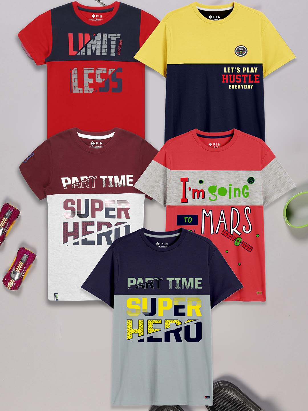 

3PIN Boys 5 T-shirt, Multi