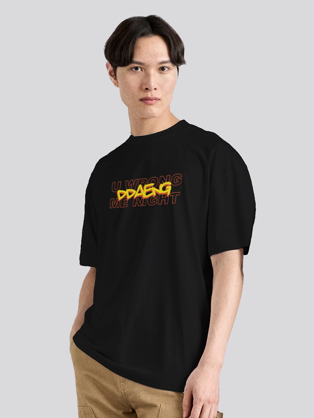 

The Korhean Store Men Printed T-shirt, Black