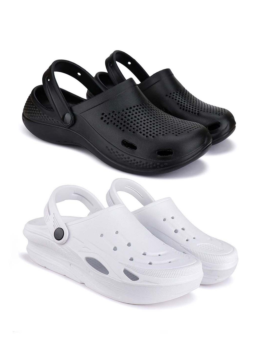 

BERSACHE Men Clogs, White