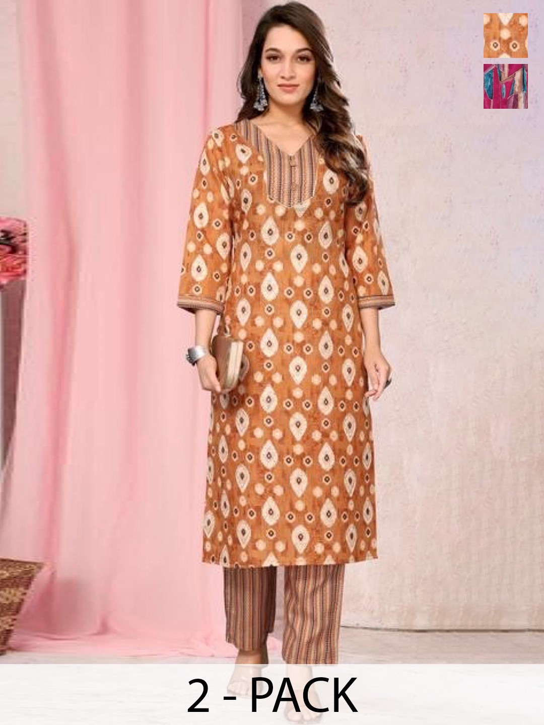 

Moda Rapido Women Printed Regular Kurta with Palazzos, Purple