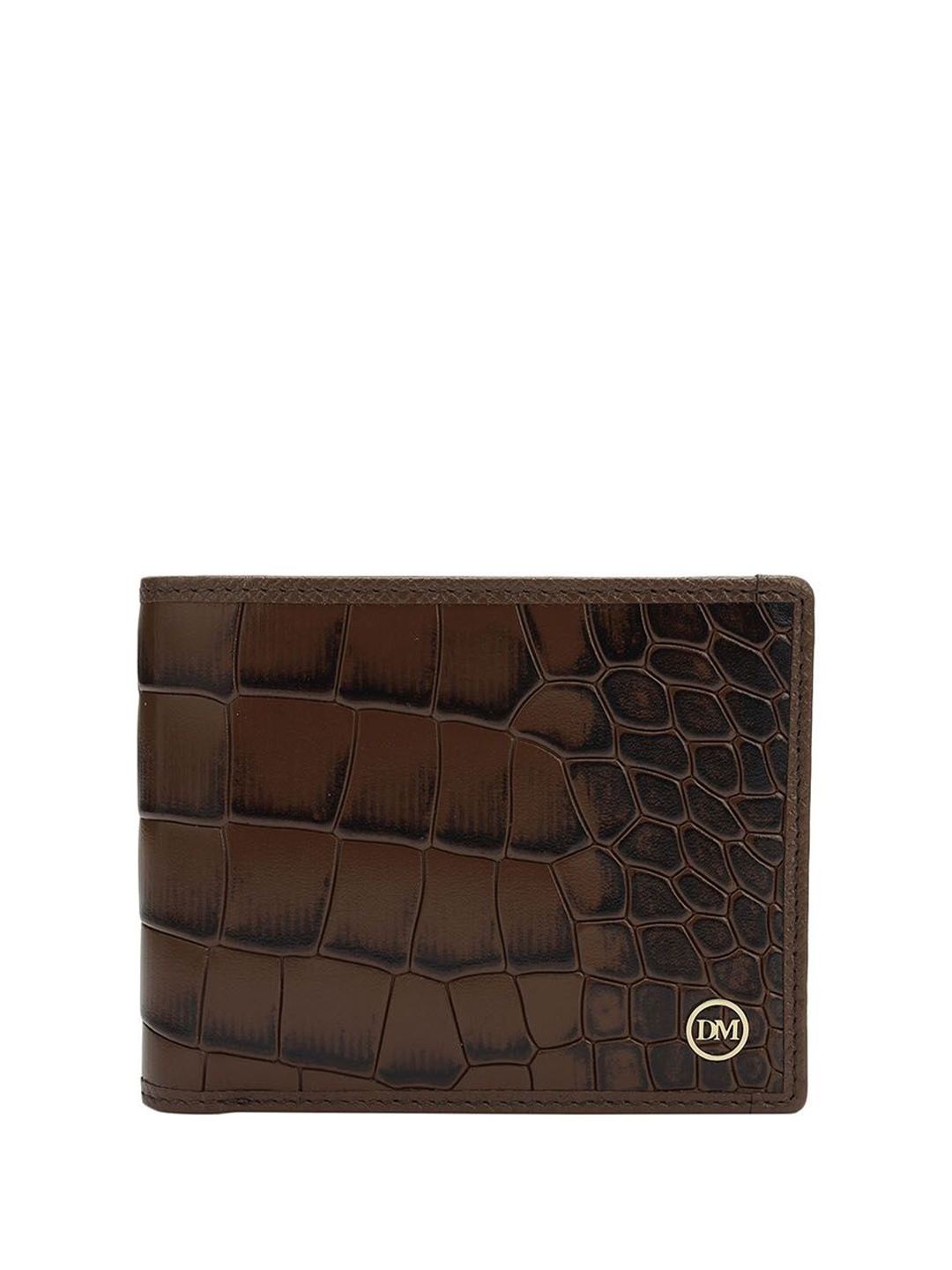 

Da Milano Men Printed Leather Two Fold Wallet, Brown