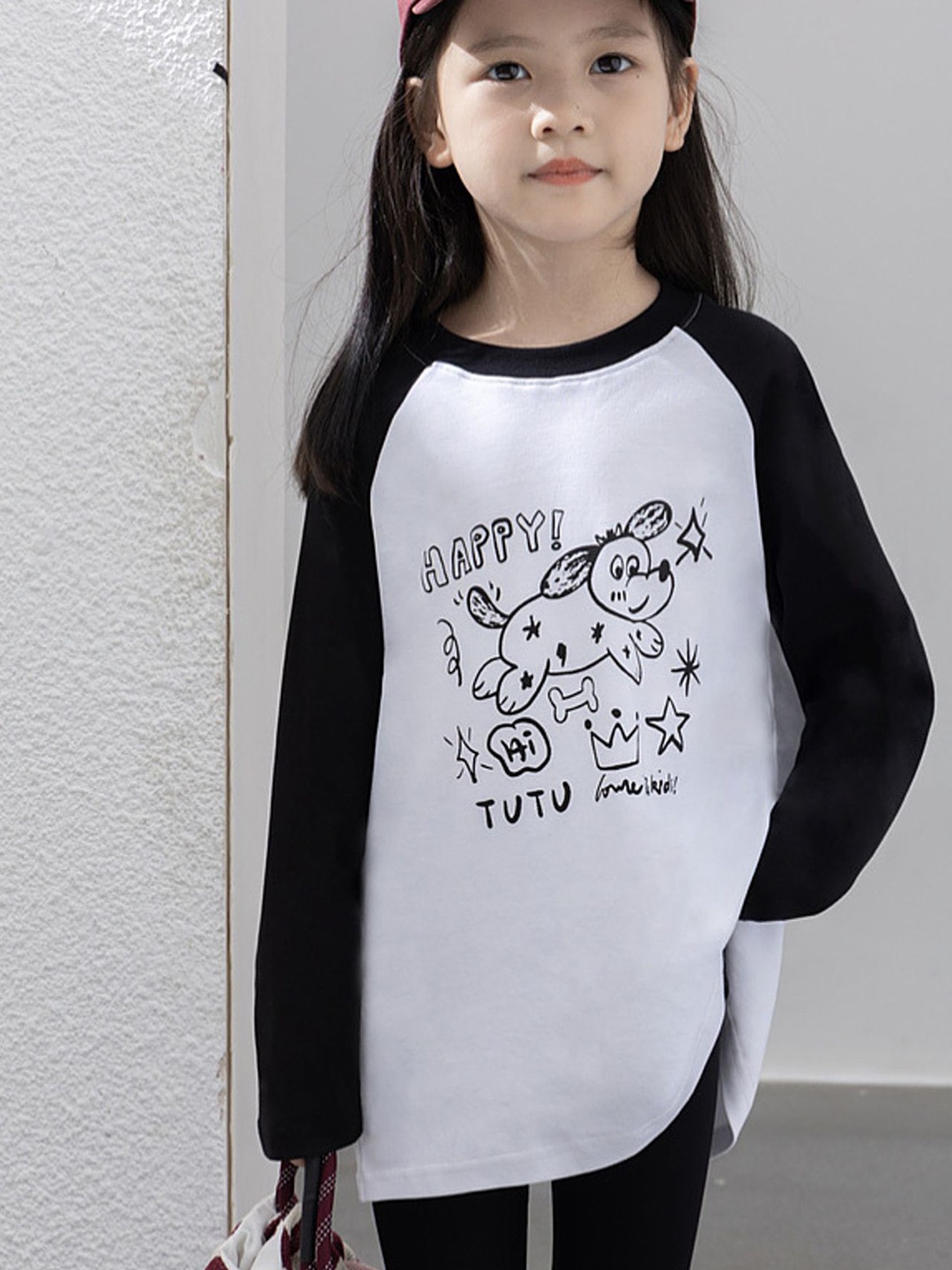 

LULU & SKY Girls Colourblocked T-shirt, White