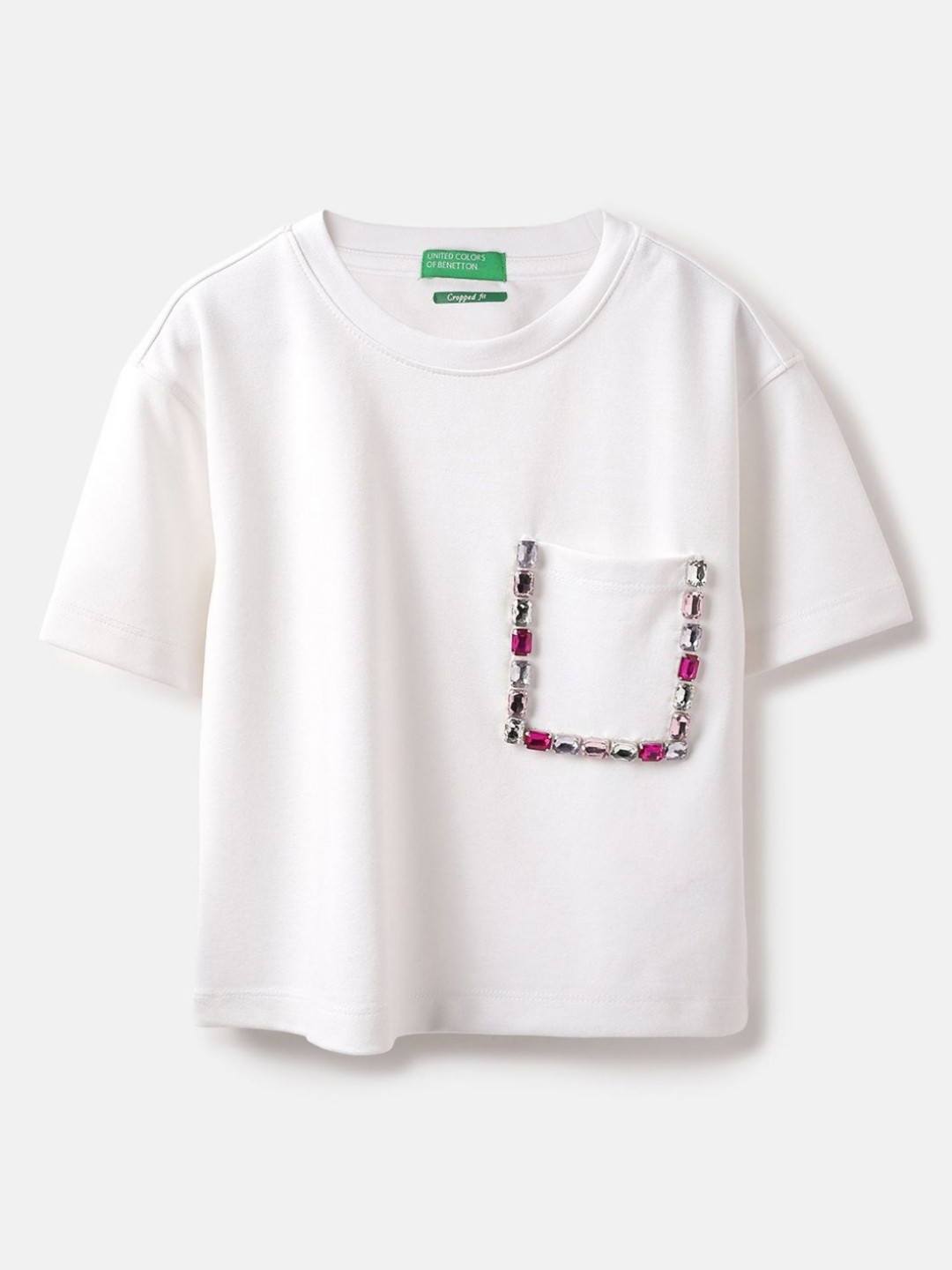 

United Colors of Benetton Girls Pockets T-shirt, White