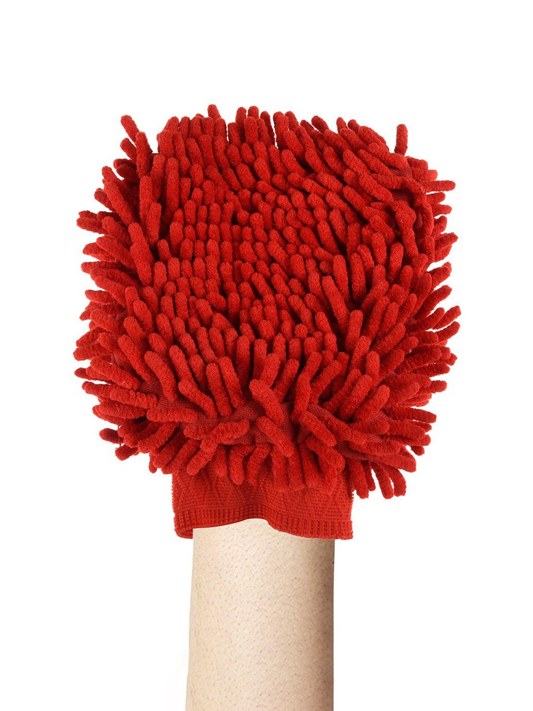 

Kuber Industries Red Solid Microfiber Cleaning Mitts