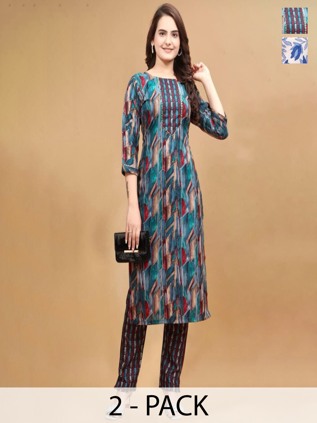 

Moda Rapido Women Floral Printed Regular Kurta with Trousers, Blue