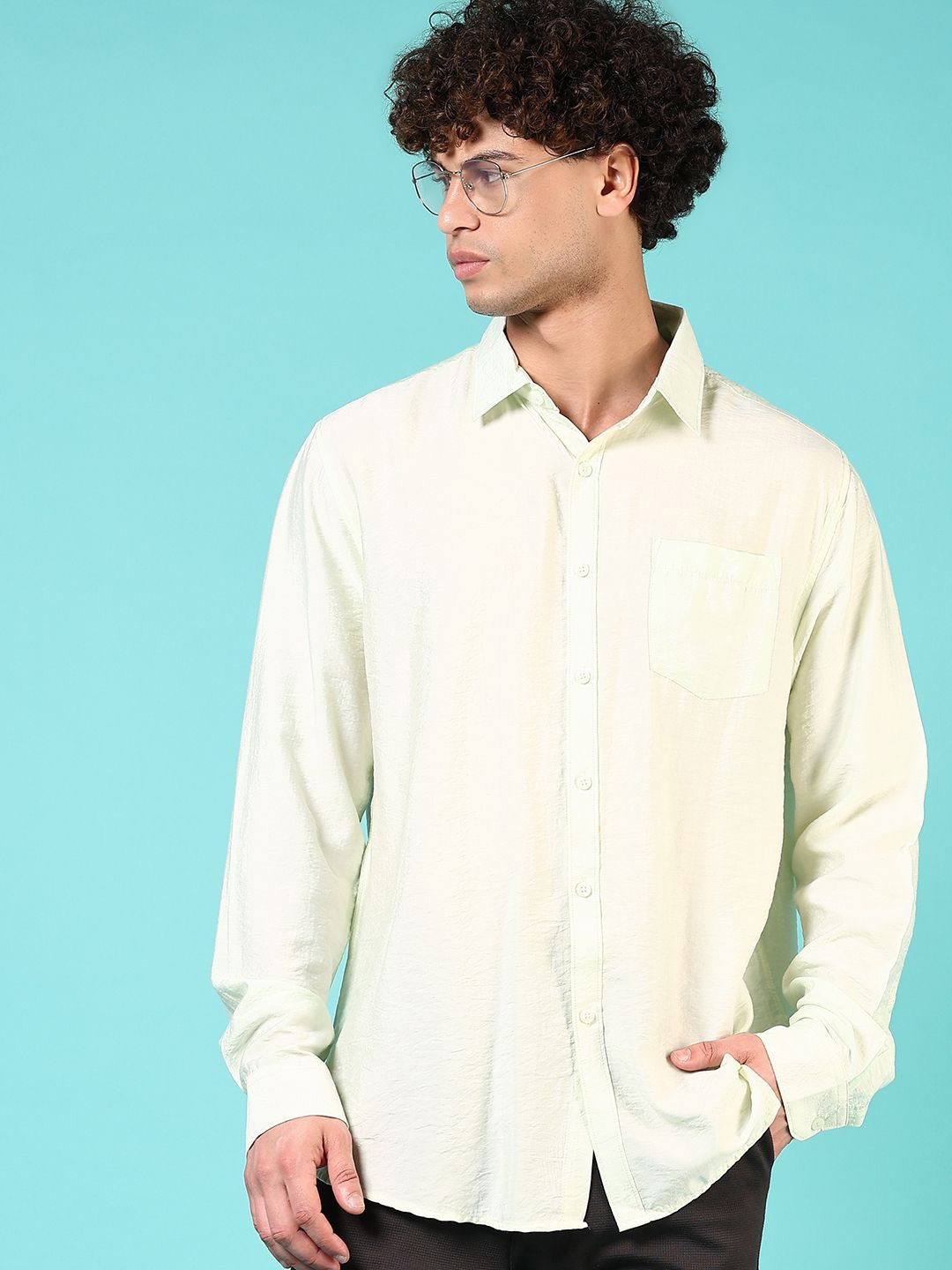 

V-Mart Men Opaque Casual Shirt, Green