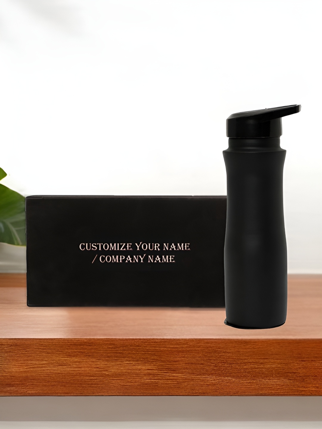 

INTERNATIONAL GIFT Black Pure Copper Single Water Bottle With Velvet Box-950 ml