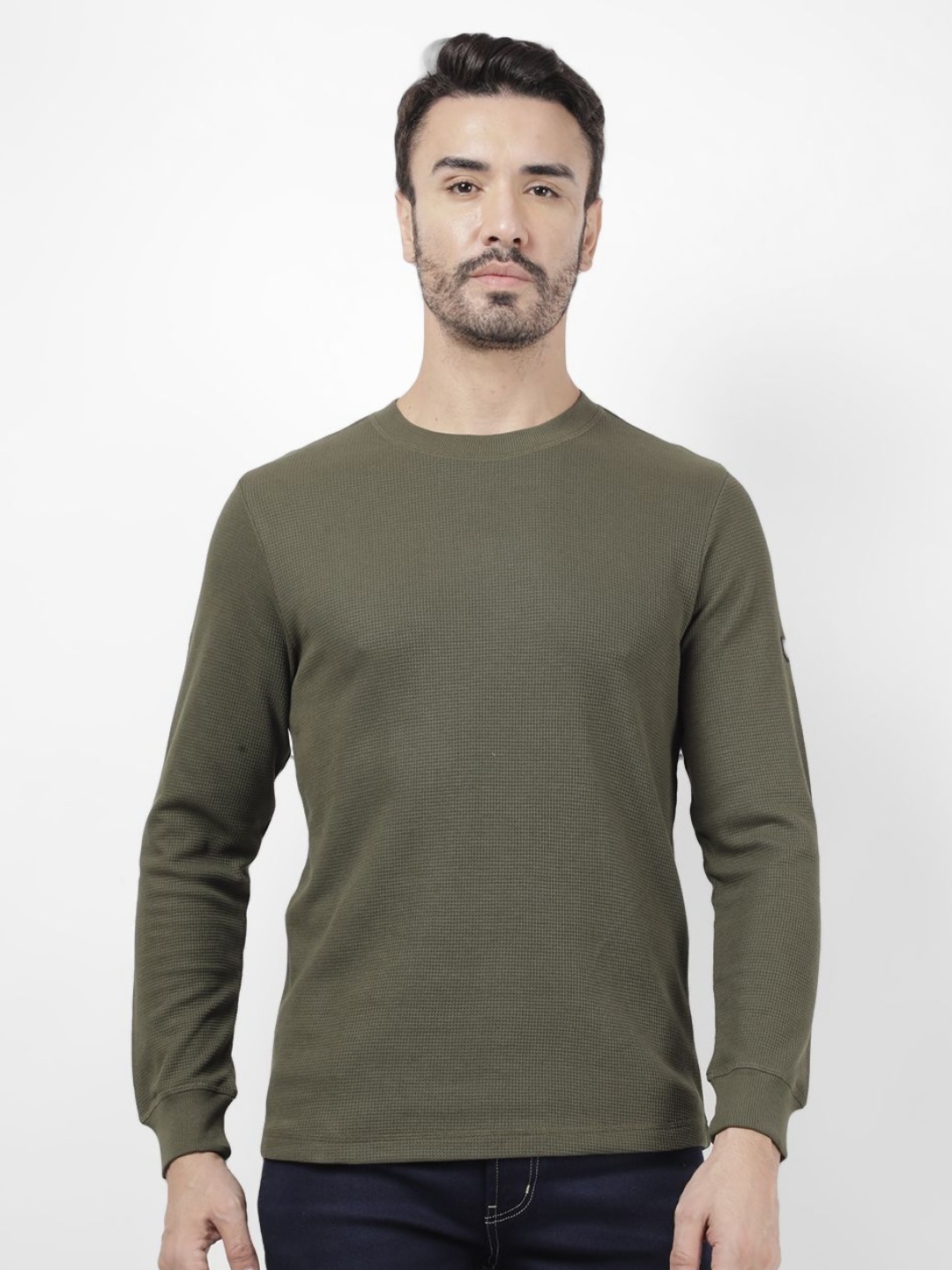 

Numero Uno Men Solid Round Neck Cotton T-shirt, Olive