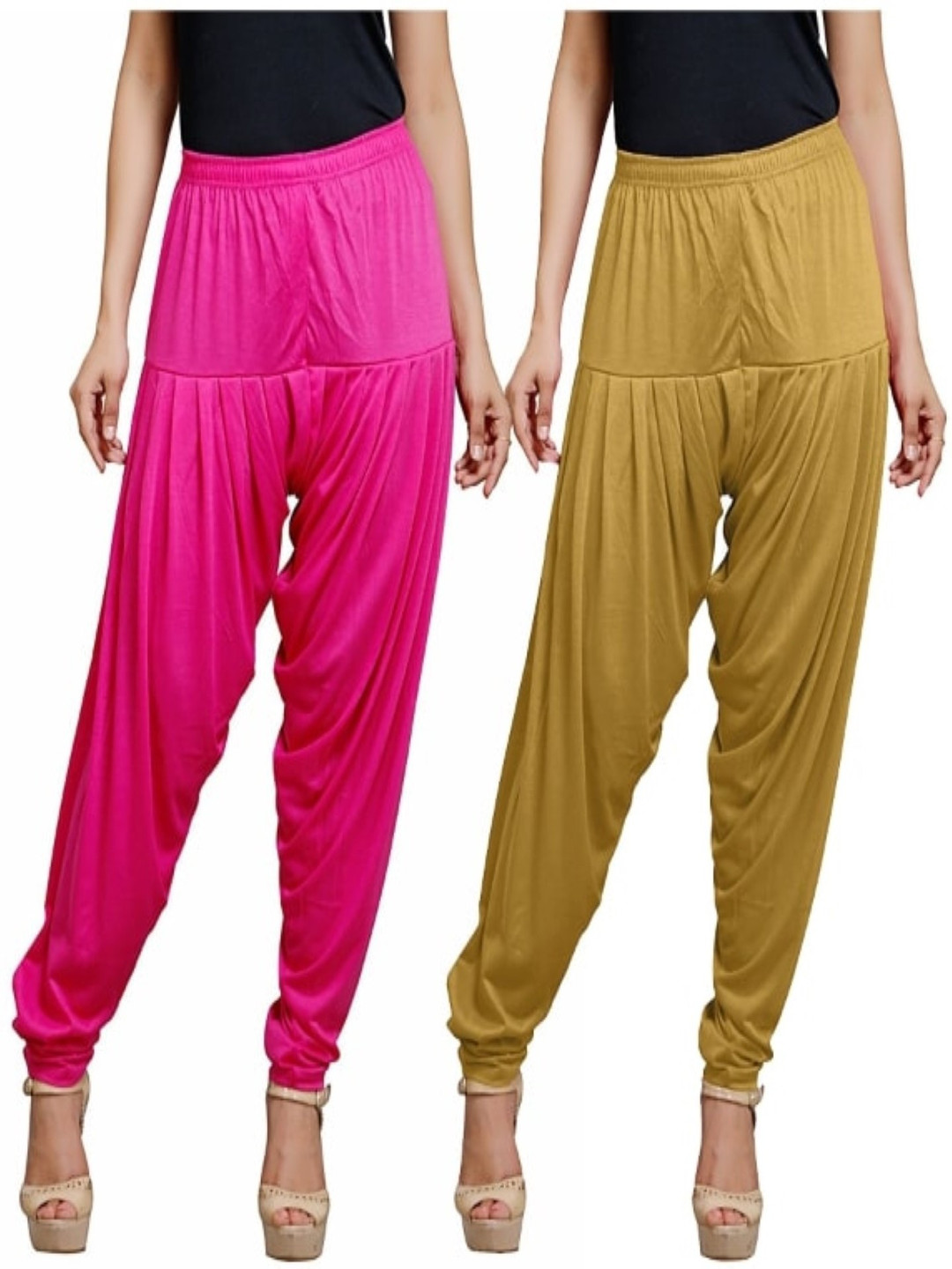 

AFRA GARMENTS Women Pack Of 2 Mid-Rise Loose-Fit Patiala, Pink
