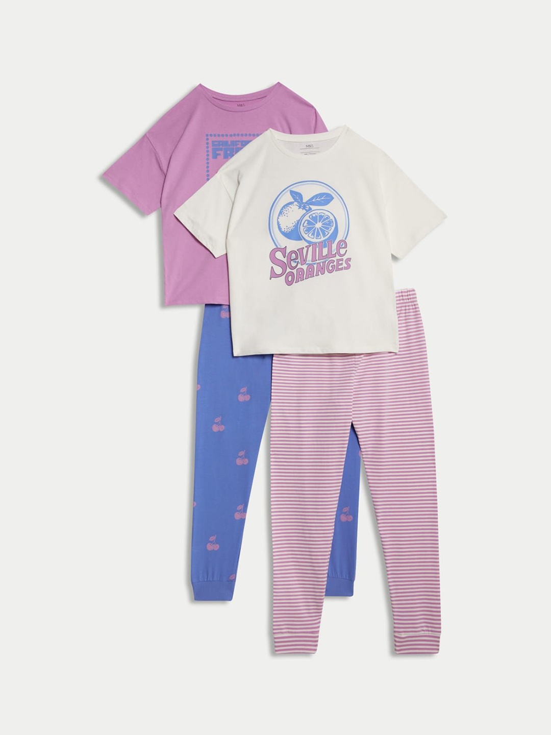 

Marks & Spencer Girls Printed Pure Cotton Night suit, Yellow
