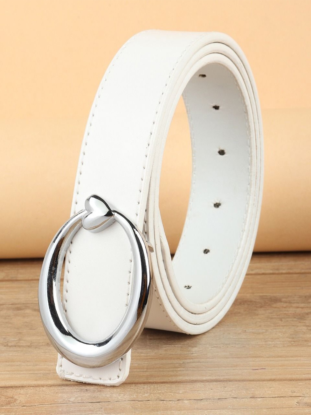 

Provogue Men Push Pin Belt, White