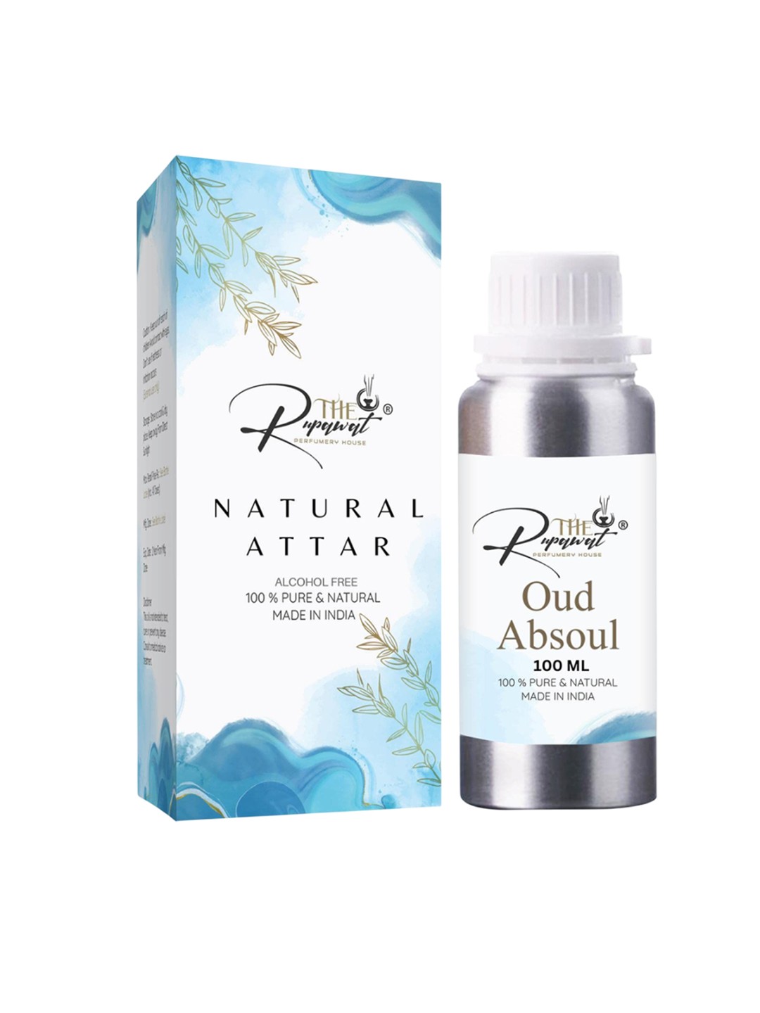 

THE RUPAWAT Perfumery House Oud Absoul Alcohol Free Attar 100 ml, Silver