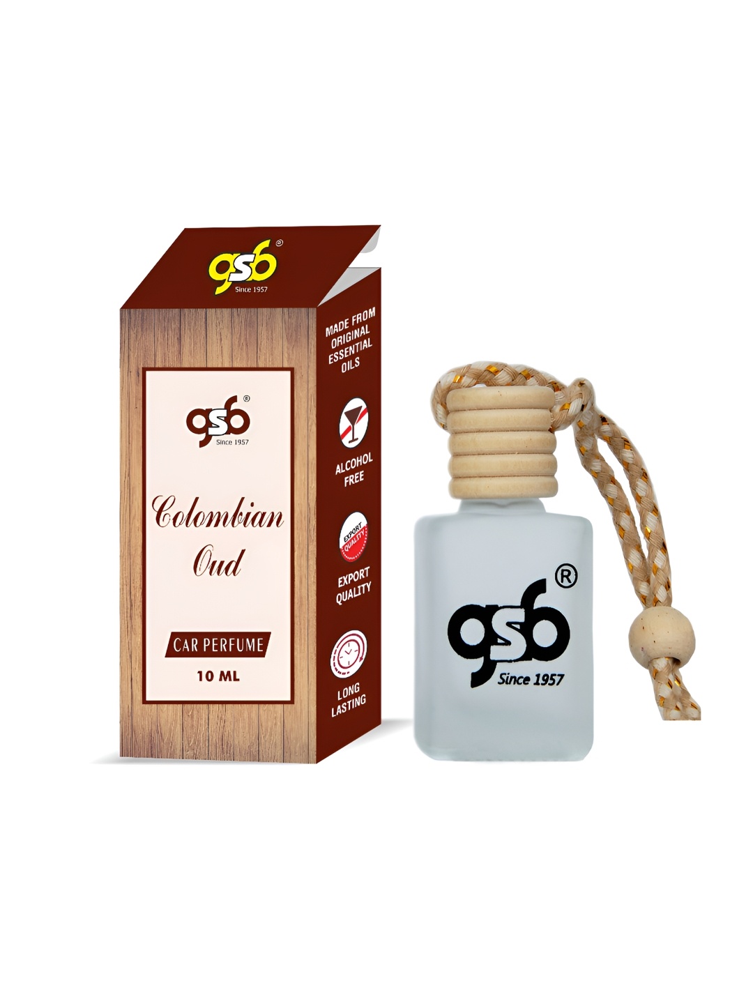 

GSB Transparent Colombiyan Oud Hanging Car Air Freshener-10ml