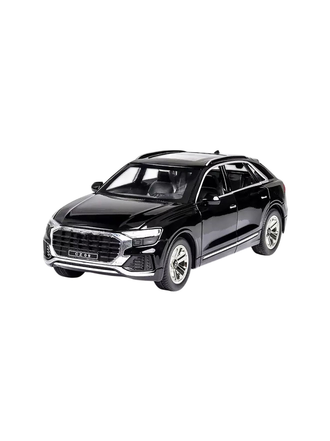 

UKAXA Kids 132 Die Cast Metal Model Q-8 Toy Car Pullback Openable Door Sound & Light Car, Black