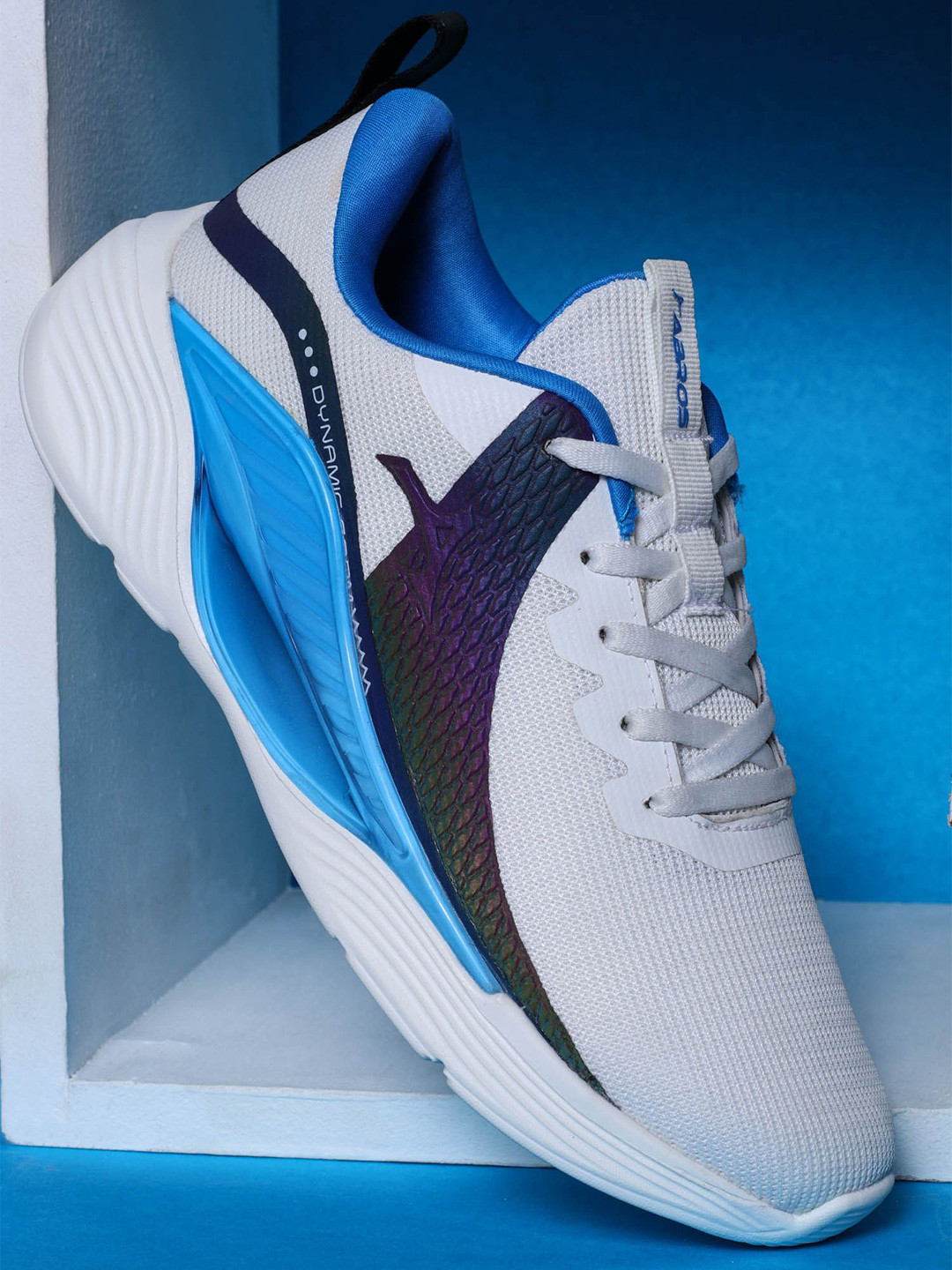 

CLAMOR ABROS Men Mesh Running Shoes, Off white