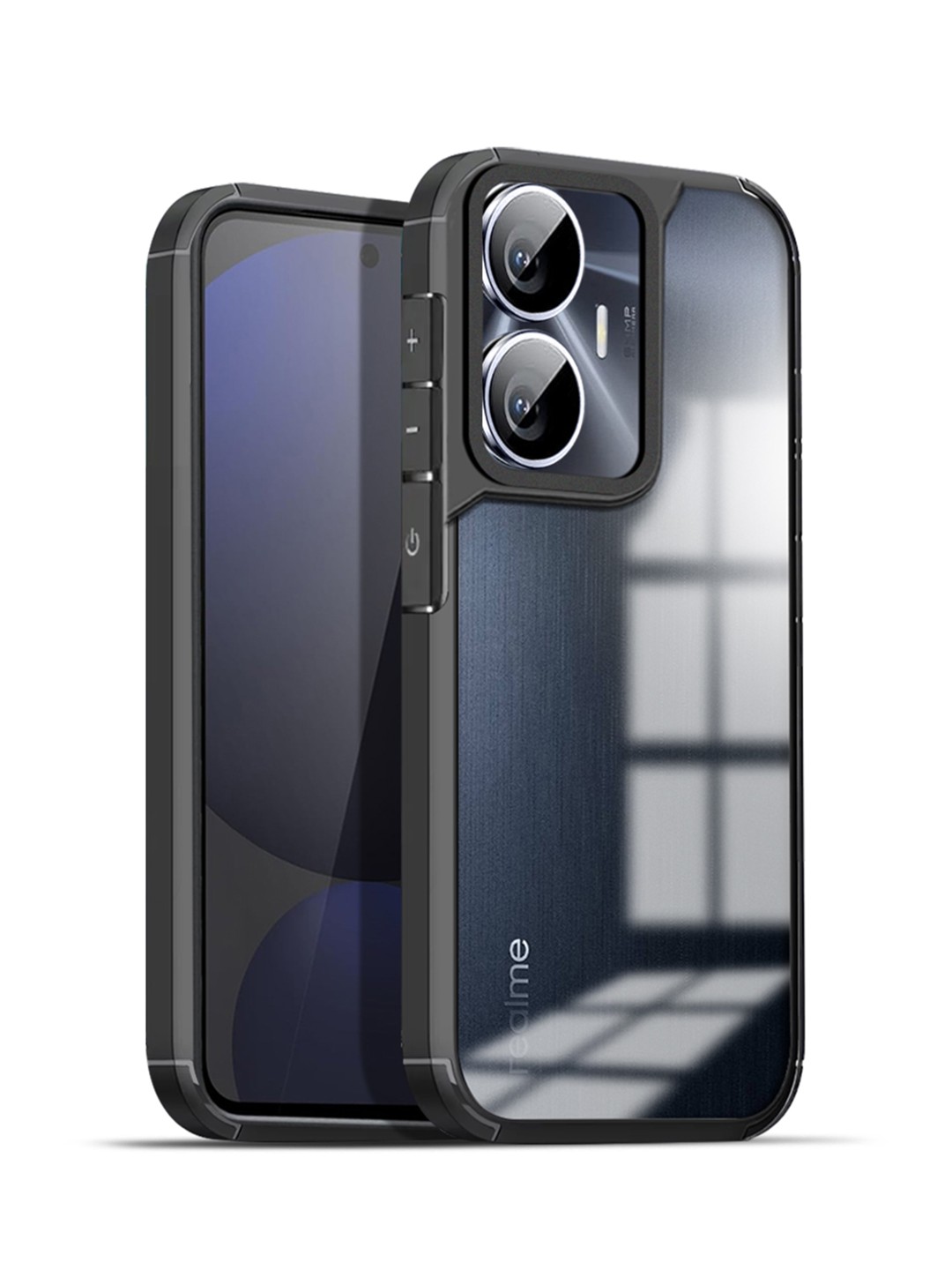 

Karwan Solid Realme C55 Shockproof Bumper Back Case, Black