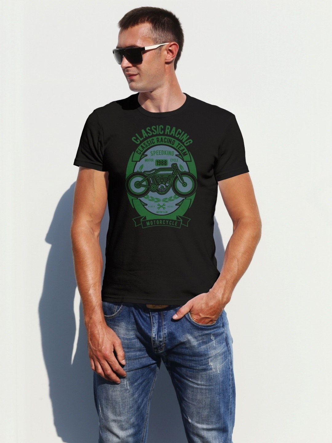 

Moda Rapido Men Graphic Printed Round Neck Cotton T-shirt, Black