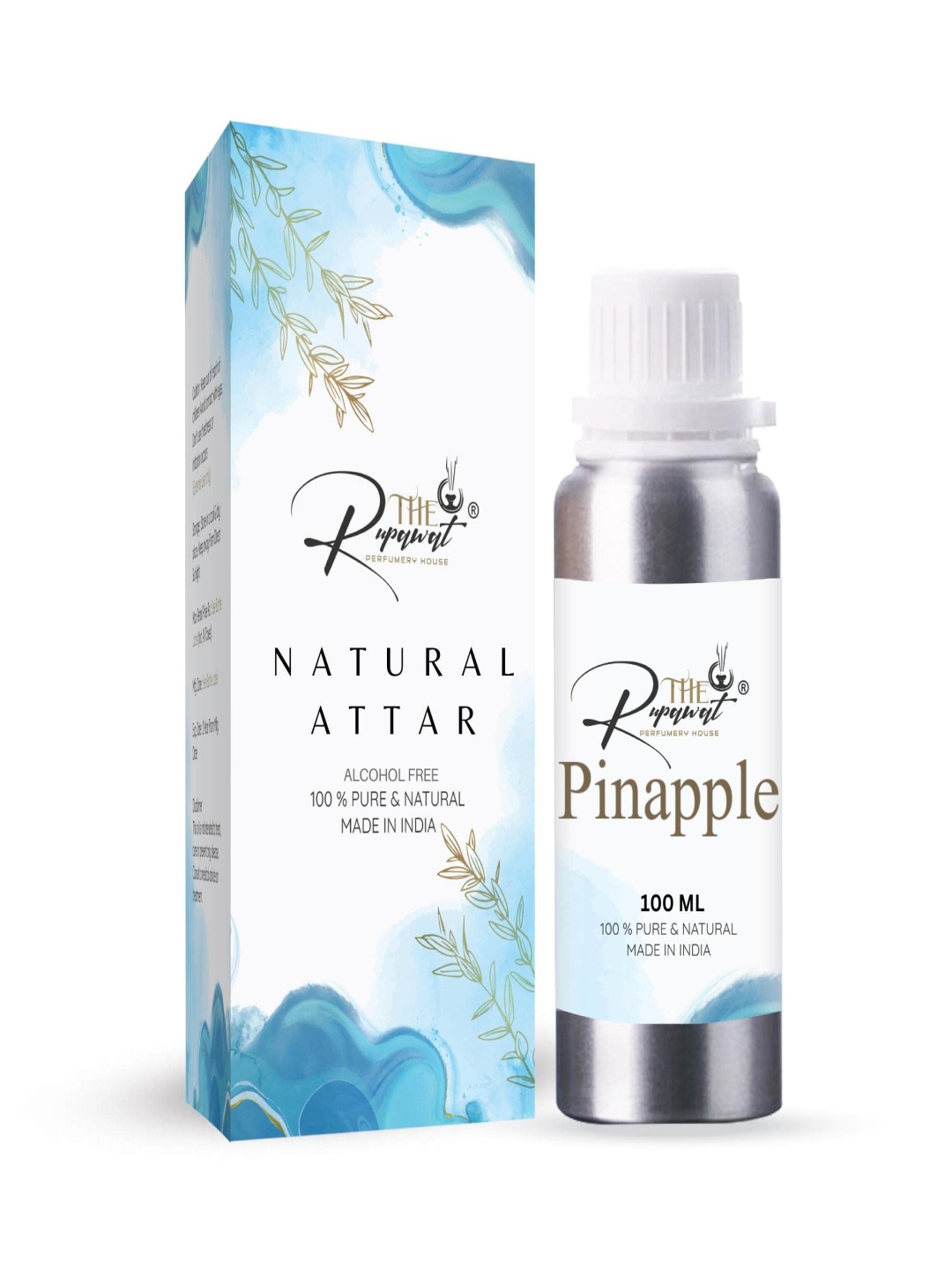 

THE RUPAWAT Perfumery House Pinapple Natural & Alcohol Free Attar 100 ml, Silver