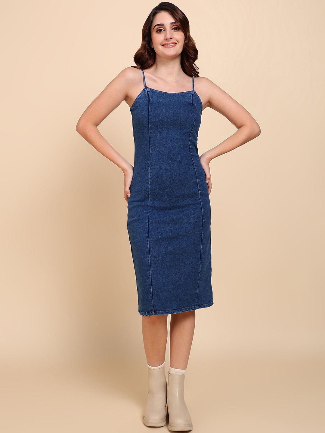 

Nifty Denim Women Bodycon Midi Dress, Blue