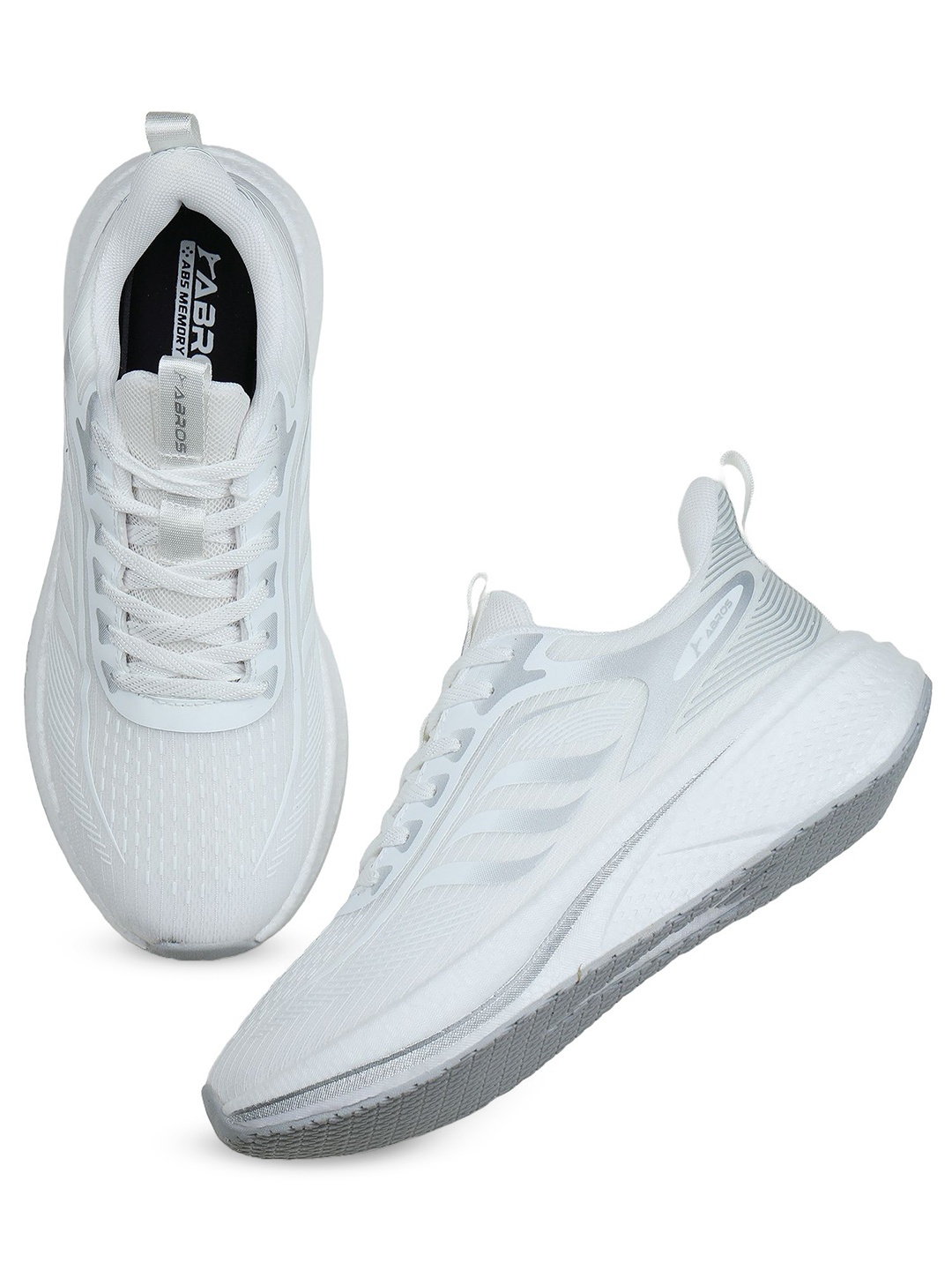 

ABROS Men BRUCE Mesh Air Running Lace-Up Sports Shoes, White