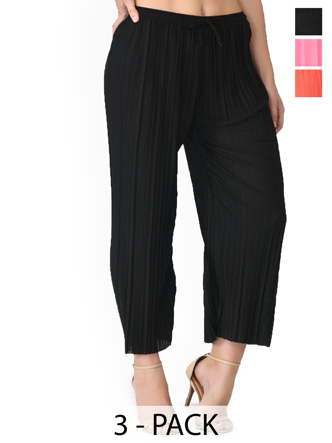

Purser Women Pack Of 3 Original Culottes Trousers, Black