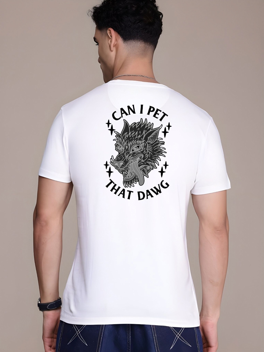 

SZN Men Graphic Printed Round Neck Cotton T-shirt, White
