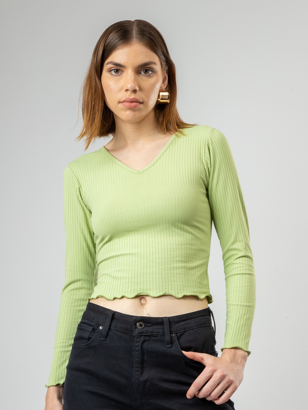 

PYR8 Striped Top, Olive