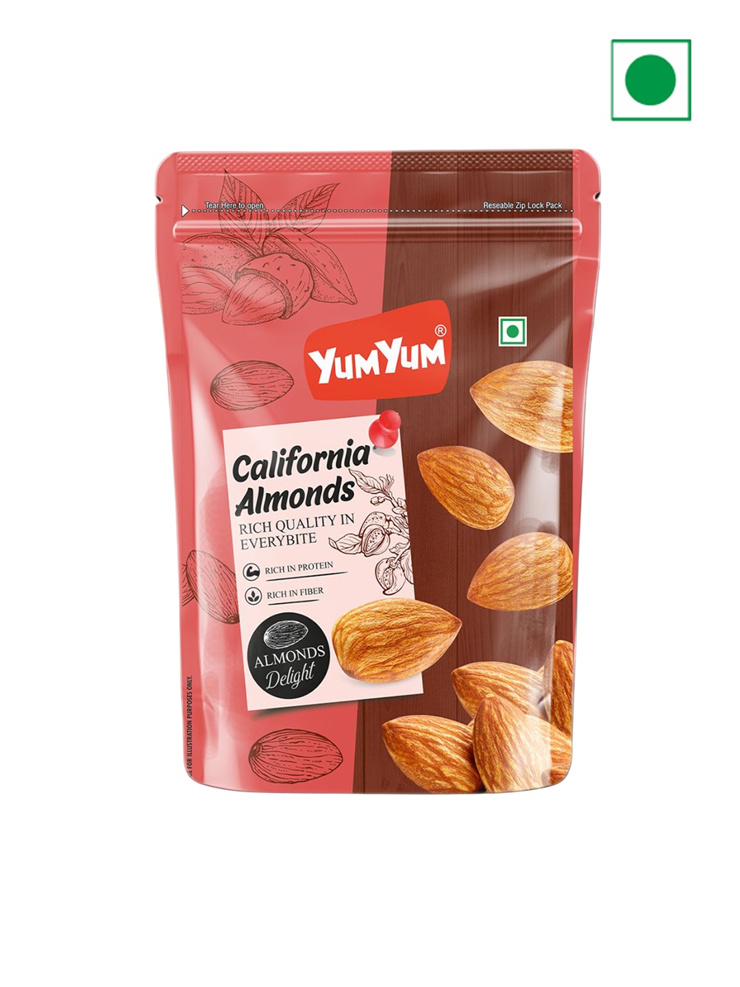 

YUM YUM California Almonds-500g, Red