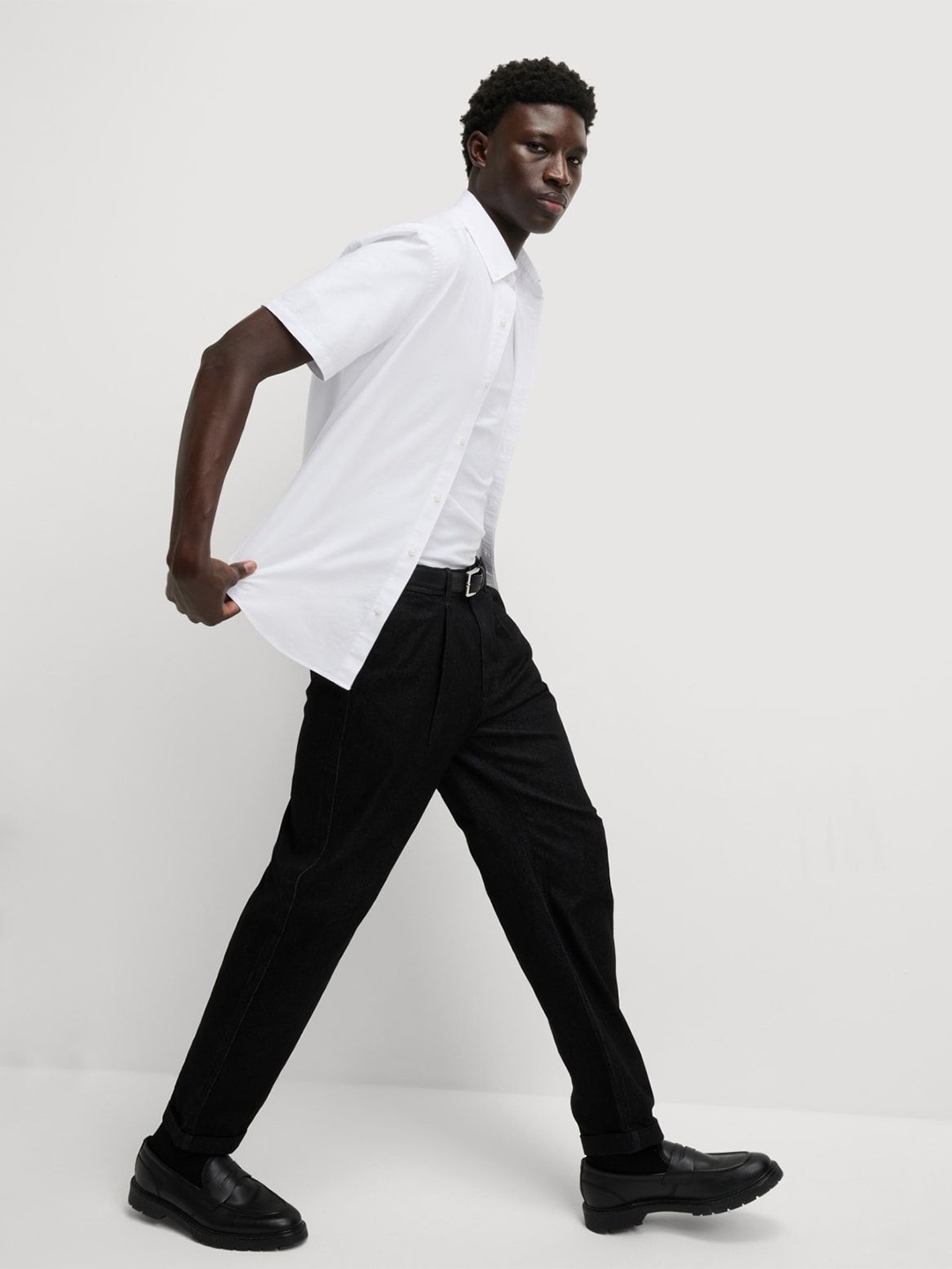 

Marks & Spencer Men Button-Down Collar Solid Cotton Casual Shirt, White