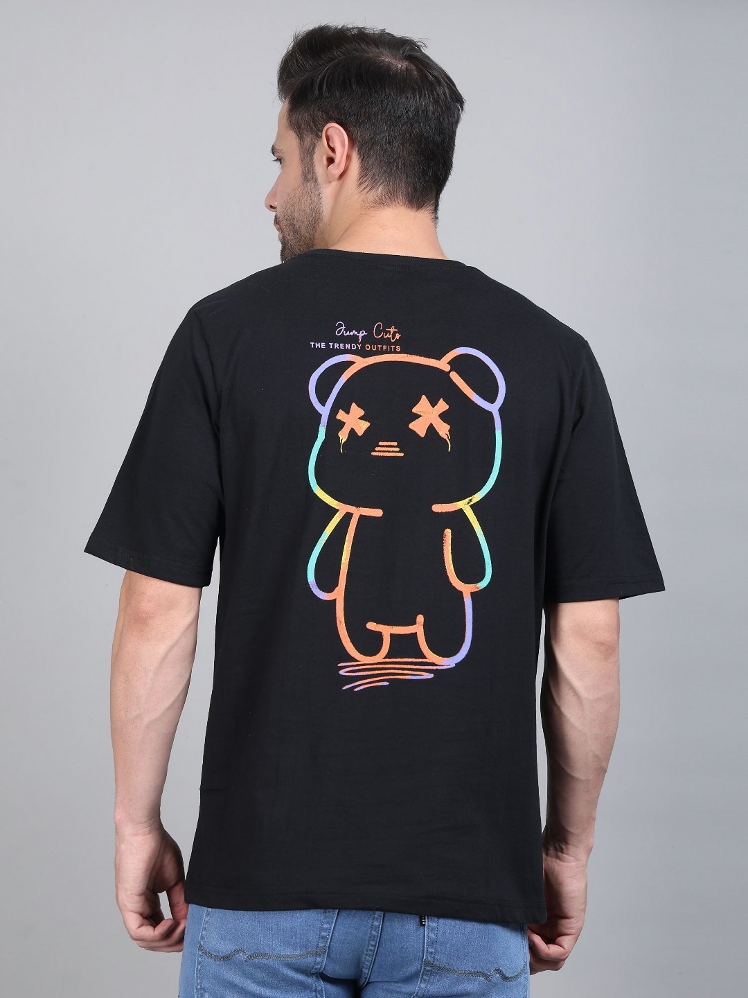 

ZEN1 FASHION Men Abzorb Graphic Printed Short Sleeves Cotton T-shirt, Black
