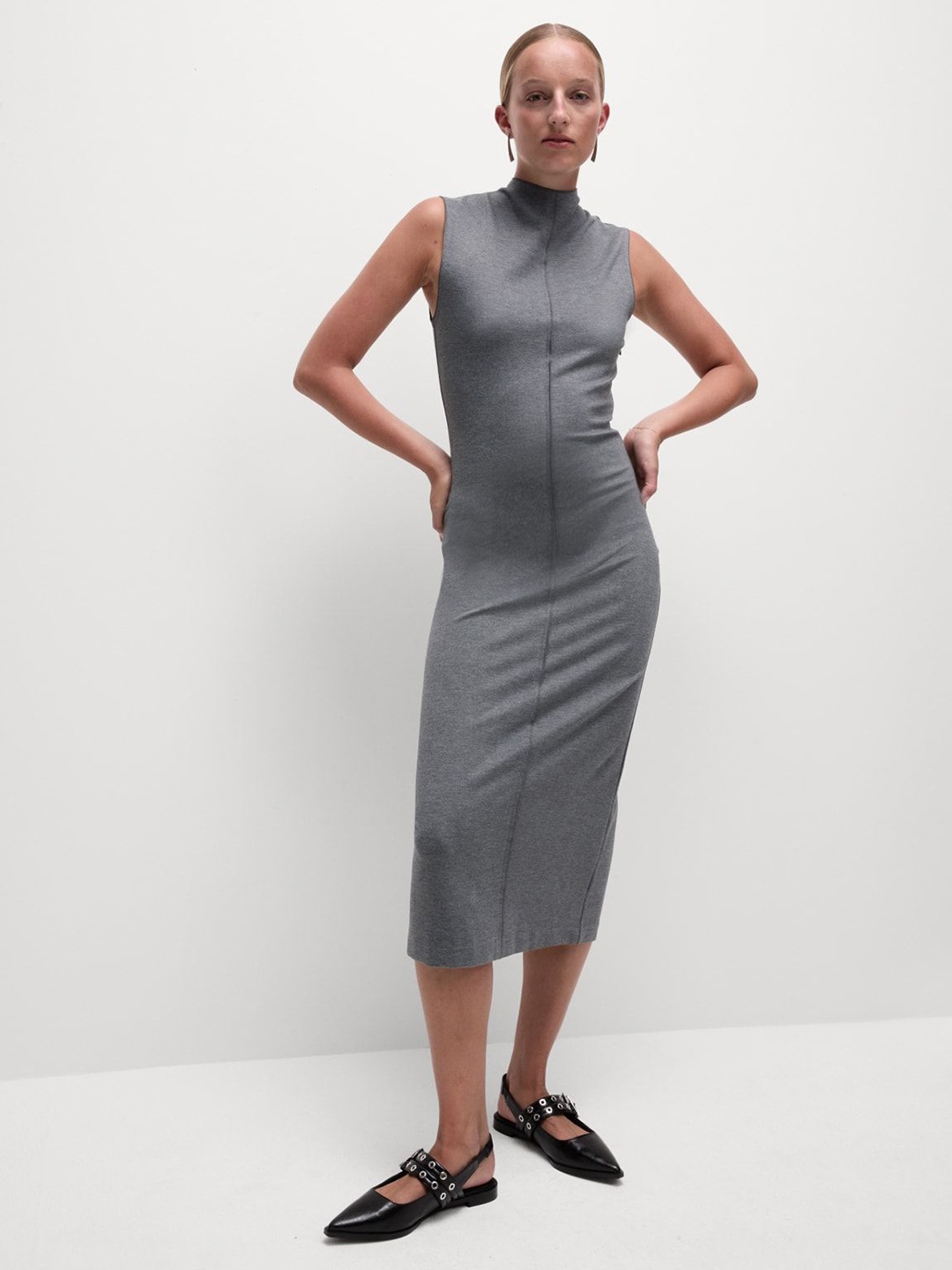 

Marks & Spencer Women Bodycon Midi Dress, Grey