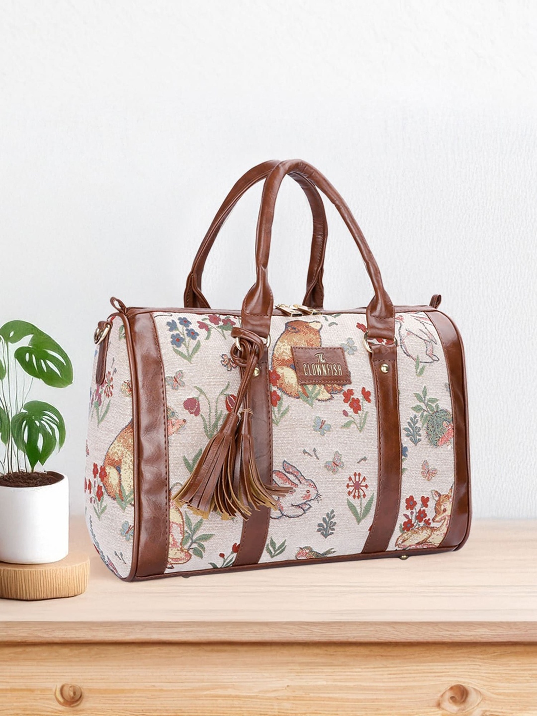 

THE CLOWNFISH Oversized Shopper Shoulder Bag with Tasselled, Multi